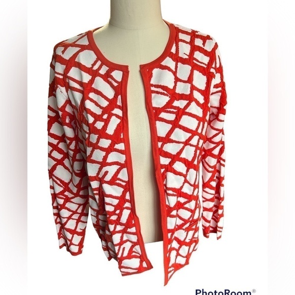 𝅺the Look Cardigan Red and White - Picture 1 of 5